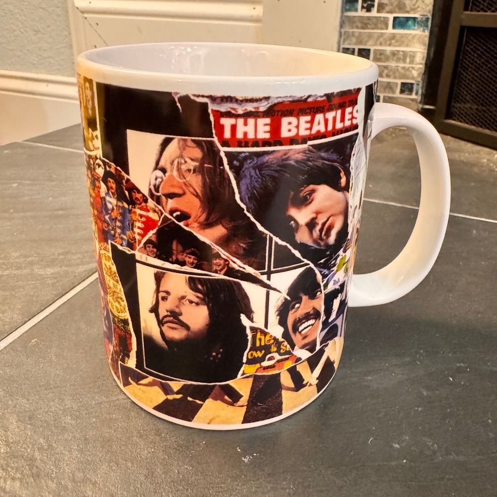 The Beatles Collage Mug‎ 2005 Apple Corps Licensed Microwave Dishwasher Safe